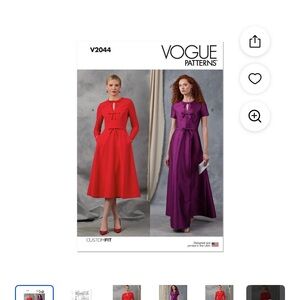 Vogue V2044 Size B5 Misses Dress Sewing Pattern